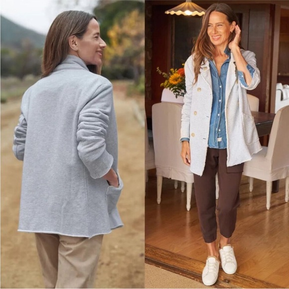 Frank & Eileen Belfast Gray Melange Triple Fleece Sweatshirt Peacoat Sz S - Picture 12 of 15